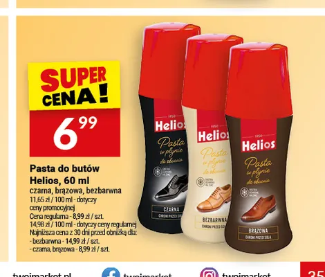Pasta do butów Helios bezbarwna promocja w Twój Market