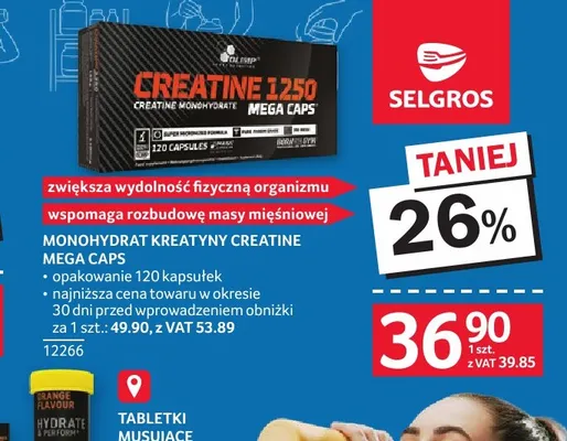 Monohydrat kreatyny Olimp Creatine Mega Caps promocja w Selgros