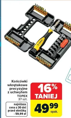 Końcówki wkrętakowe precyzyjne z uchwytem, 37 szt. promocja w Carrefour