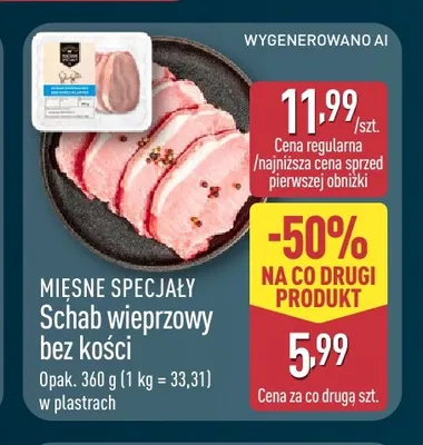 Schab wieprzowy bez kości w plastrach Mięsne Specjały promocja w Aldi