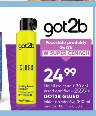 Lakier do włosów Got2b Glued promocja w Super-Pharm
