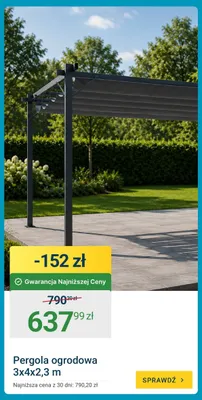 Pergola ogrodowa 3x4x2,3 m promocja w ERLI
