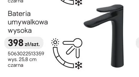 Bateria umywalkowa wysoka GoodHome Kentia czarna promocja w Castorama