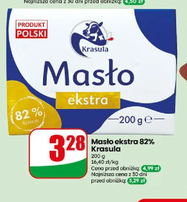 Masło ekstra Krasula 82% promocja w Dino