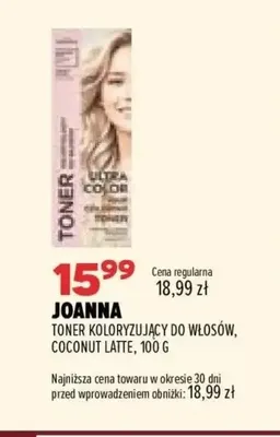 Toner koloryzujący do włosów Joanna Coconut Latte promocja w Drogerie Natura