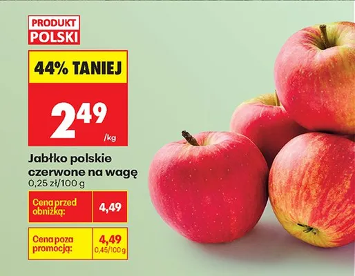 Jabłko polskie czerwone na wagę promocja w Biedronka