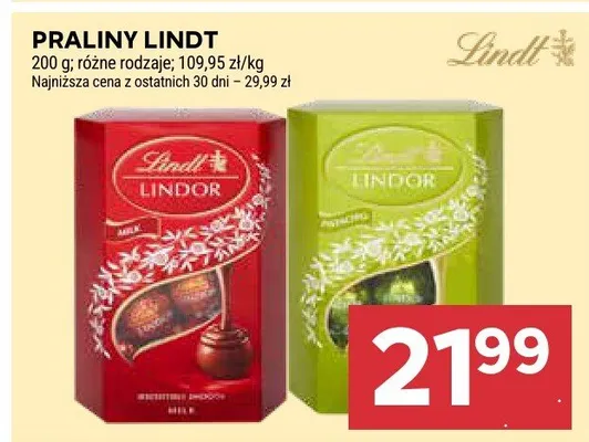 Praliny Lindor różne rodzaje promocja w Stokrotka