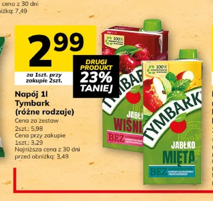 Napój Tymbark Jabłko Wiśnia promocja w Hitpol