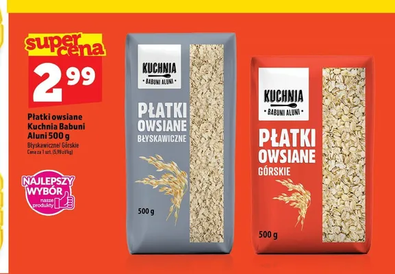 Płatki owsiane górskie Kuchnia Babuni Aluni promocja w TOPAZ