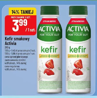 Kefir smakowy Activia truskawkowy promocja w POLOmarket