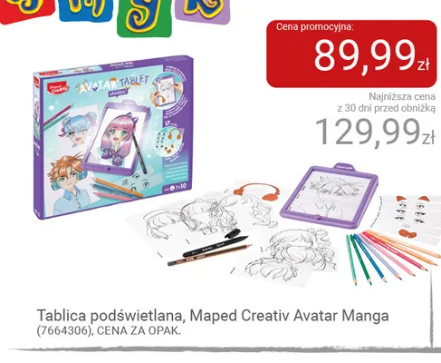 Tablica podświetlana Maped Creativ Avatar Manga promocja w Smyk