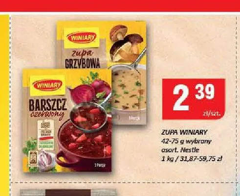 Zupa grzybowa Winiary promocja w Chorten