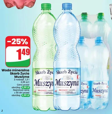 Woda mineralna Skarb Życia Muszyna promocja w Dino