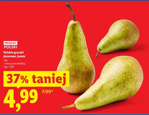 Polskie gruszki deserowe luzem Lidl promocja w Lidl