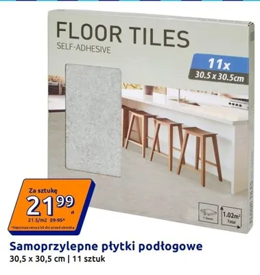 Samoprzylepne płytki podłogowe 11-pak 30,5x30,5cm promocja w Action