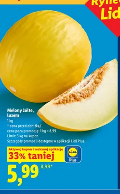 Melony żółte luzem promocja w Lidl