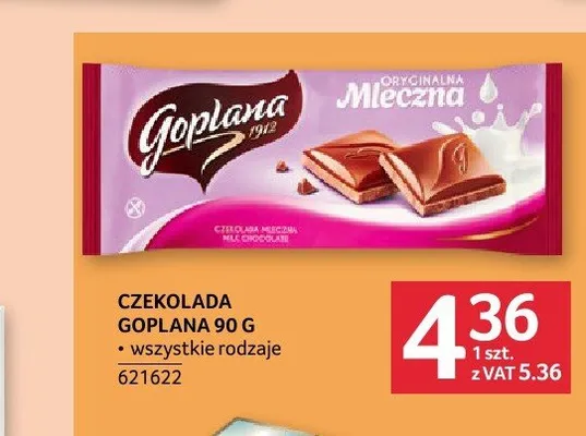 Czekolada Oryginalna Mleczna Goplana promocja w Selgros