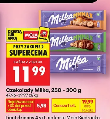 Czekolady 250-300 g promocja w Biedronka