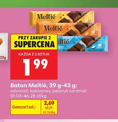 Baton Meltié peanut caramel promocja w Biedronka