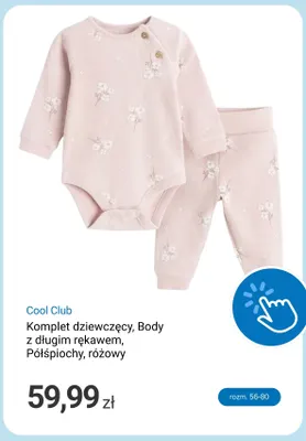 Komplet dziewczęcy body z długim rękawem półśpiochy różowy Cool Club promocja w Smyk