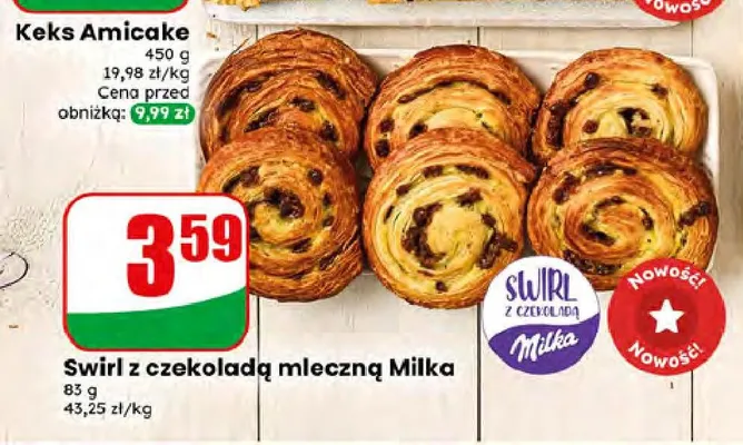 Swirl z czekoladą mleczną Milka promocja w Dino