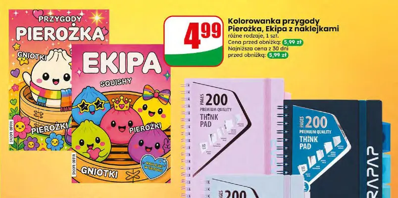 Kolorowanka przygody Pierożka Ekipa z naklejkami promocja w Dino