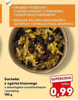 Surówka z ogórka kiszonego z dressingiem musztardowym i żurawiną promocja w Kaufland