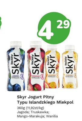 Skyr jogurt pitny typu islandzkiego mango-marakuja Mlekpol promocja w Limonka