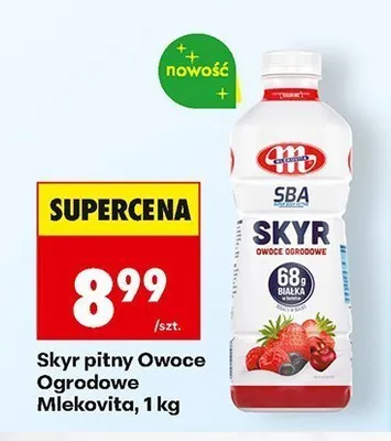 Skyr pitny Owoce Ogrodowe Mlekovita promocja w Biedronka