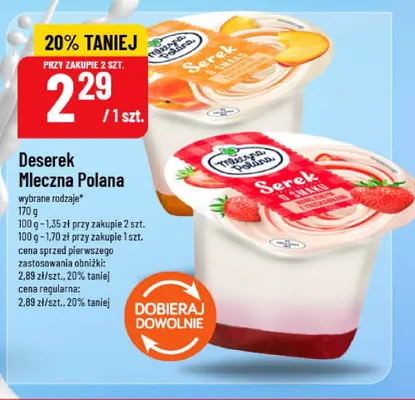Deserek Mleczna Polana brzoskwinia promocja w POLOmarket