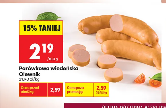 Parówkowa wiedeńska Olewnik promocja w Biedronka