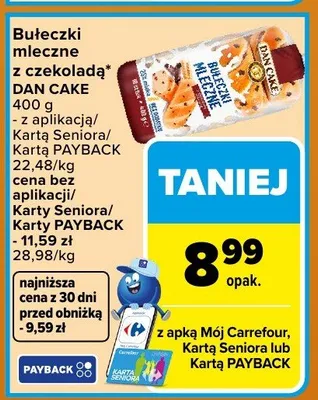 Bułeczki mleczne z czekoladą Dan Cake promocja w Carrefour Market