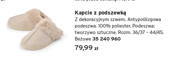 Kapcie z podszewką promocja w Tchibo