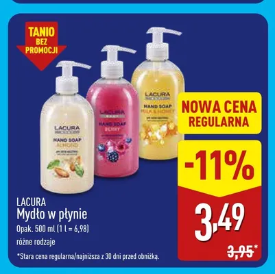 Mydło w płynie Lacura promocja w Aldi