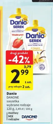 Serek Danio truskawkowy promocja w Intermarche