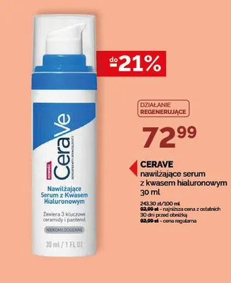 Serum do twarzy CeraVe nawilżające z kwasem hialuronowym promocja w Ziko Dermo