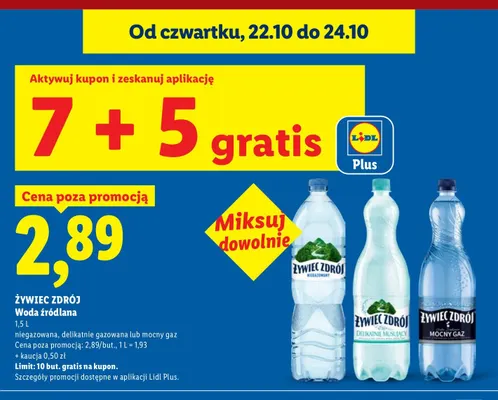Woda źródlana niegazowana Żywiec Zdrój promocja w Lidl