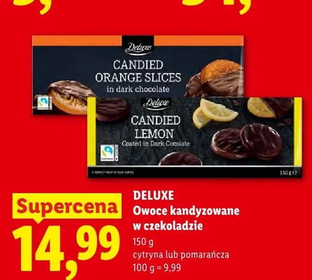 Owoce kandyzowane w czekoladzie cytryna Deluxe promocja w Lidl
