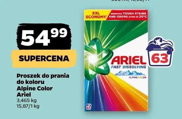 Proszek do prania do koloru Alpine Color Ariel promocja w Netto