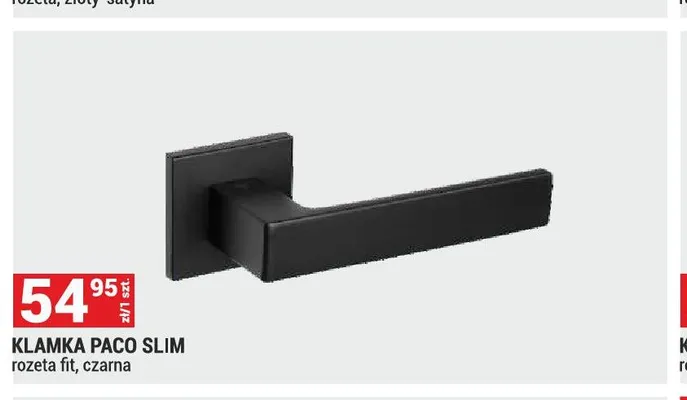 Klamka Paco Slim rozeta fit czarna promocja w Merkury Market
