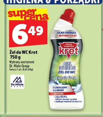 Żel do WC Kret Classic Fresh promocja w TOPAZ