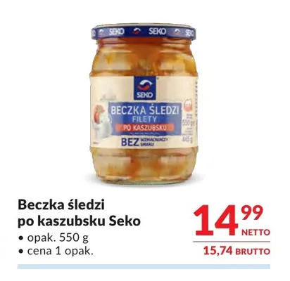 Beczka śledzi po kaszubsku Seko promocja w Makro