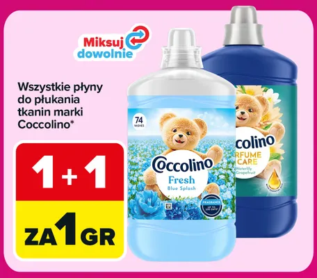 Płyn do płukania tkanin Coccolino Fresh Blue Splash promocja w Carrefour