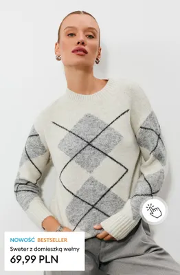 Sweter z domieszką wełny promocja w Sinsay