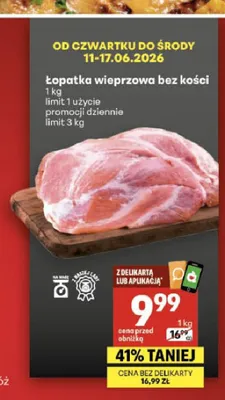 Łopatka wieprzowa bez kości promocja w Delikatesy Centrum