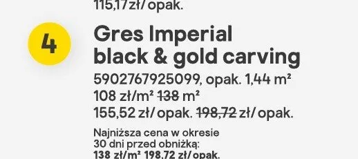 Gres Imperial black & gold carving promocja w Castorama