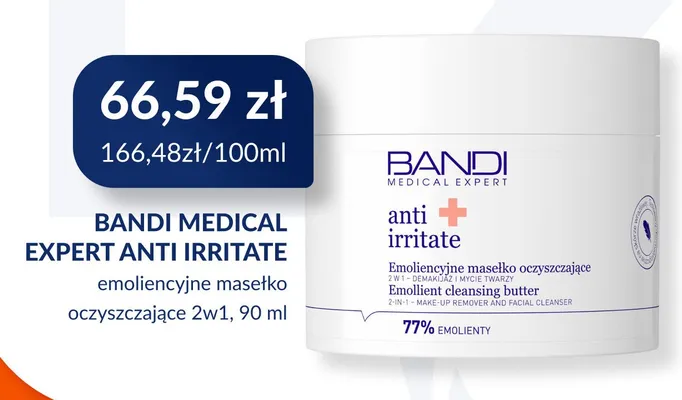 Emoliencyjne masełko oczyszczające 2w1 Bandi Medical Expert Anti Irritate promocja w DOZ.PL