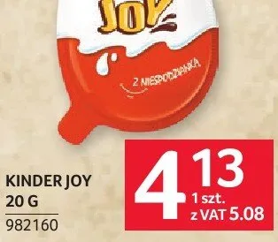 Kinder Joy 20 g promocja w Selgros