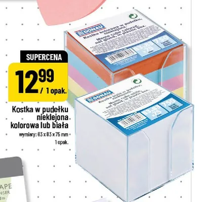 Kostka w pudełku nieklejona biała Donau promocja w POLOmarket