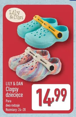 Clogsy dziecięce Lily & Dan promocja w Aldi